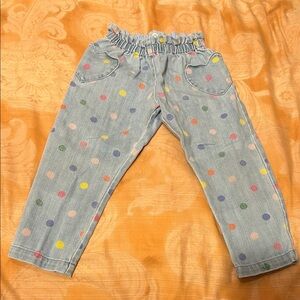 Mini Boden Kids Jeans with Multicolor Polka Dots